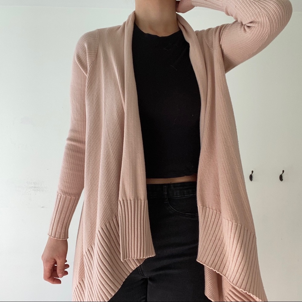 Pale Blush Pink Waterfall Cardigan